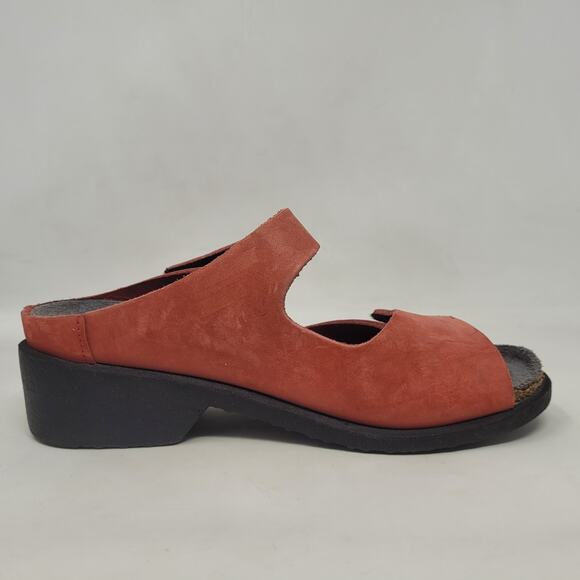 Cool Mephisto Sandals EU37 US7 Red Nubuck Clogs Slides Straps Slip On Comfort - Picture 4 of 15